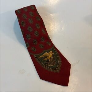 Polo Ralph Lauren Gold  Eagle Crescent  Handmade 100% Silk Tie